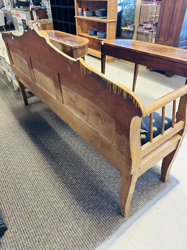 Vintage Pine Bench With Cushions 79x21x42