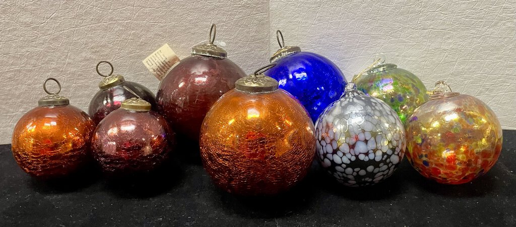 Blown Glass Holiday Ball Assortment 9 Chinese & German