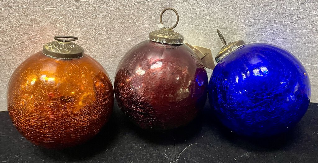 Blown Glass Holiday Ball Assortment 9 Chinese & German