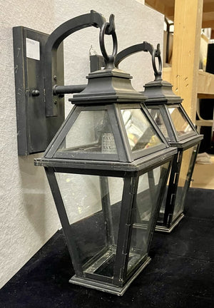 Black Hanging Lantern Style Wall Sconces (PAIR)