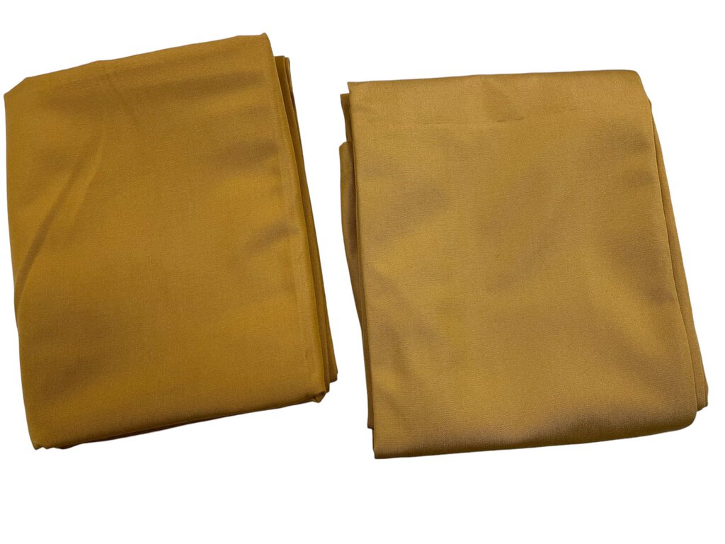 Gold Canvas Curtain Panels Pair 91x35