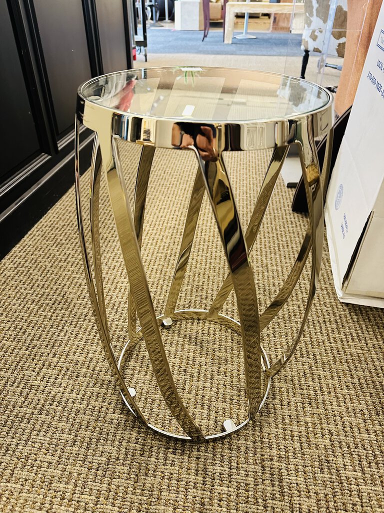 Ethan Allen Nickel Twisted Side Table MSRP $700