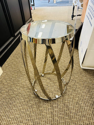 Ethan Allen Nickel Twisted Side Table MSRP $700