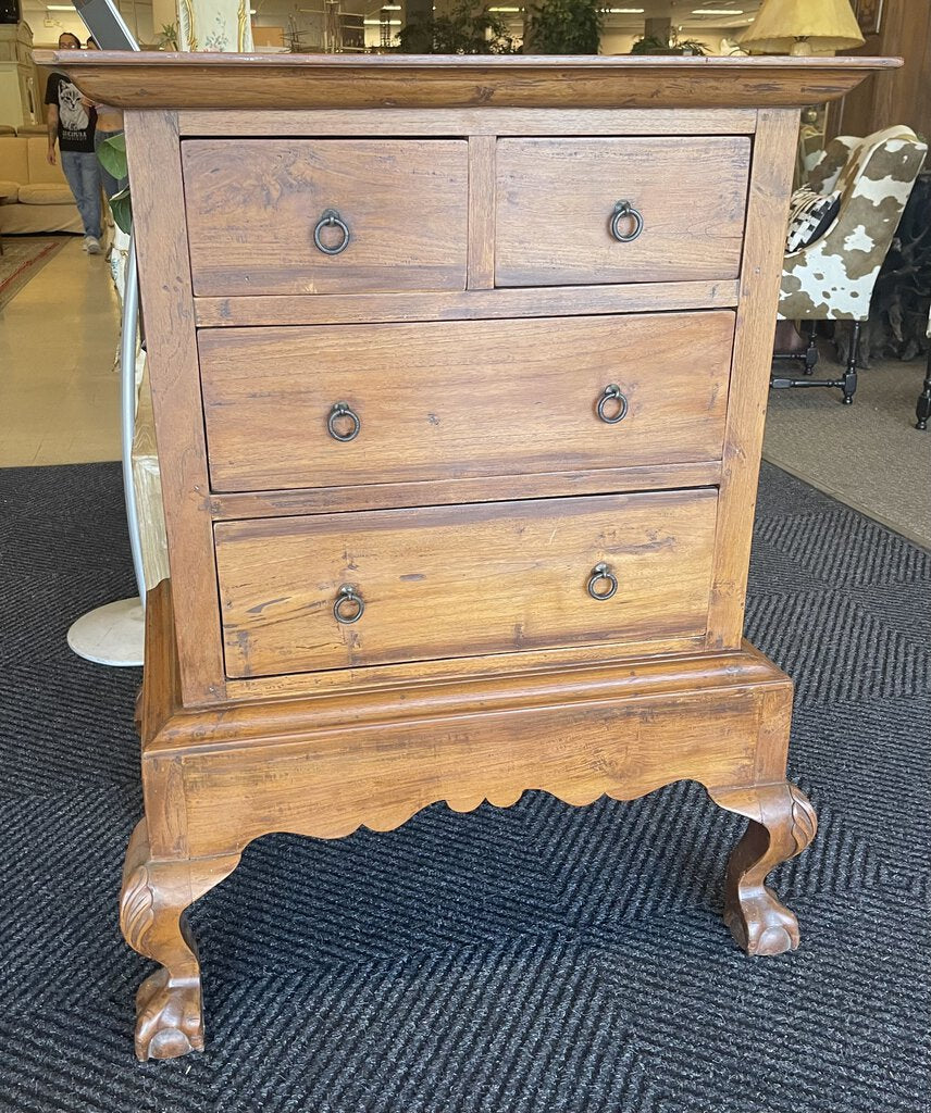 Vintage French Country Style Walnut Bachelors Chest of Drawers