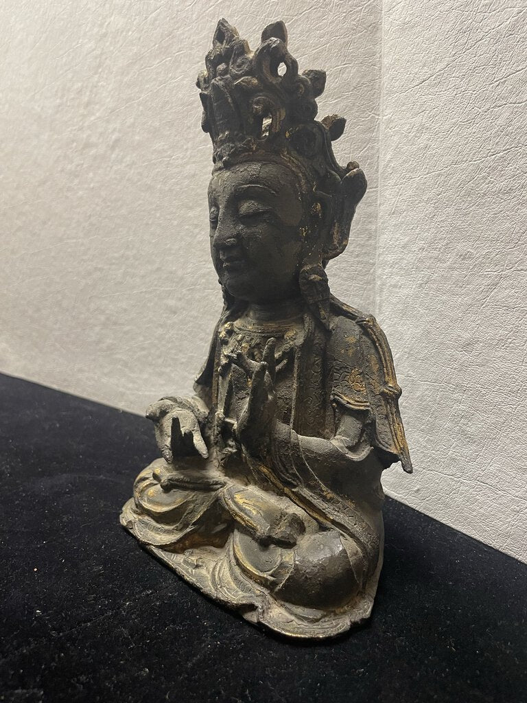 17th C. Chinese Gilt Bronze Quanyin Statue