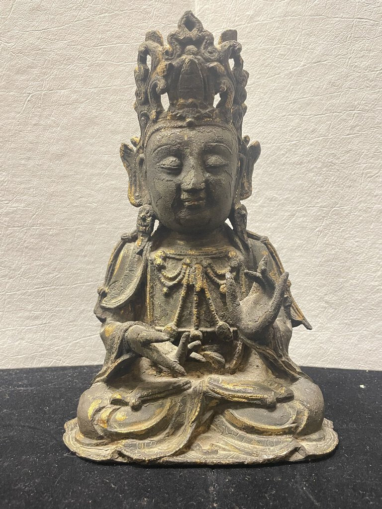 17th C. Chinese Gilt Bronze Quanyin Statue