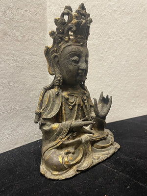 17th C. Chinese Gilt Bronze Quanyin Statue