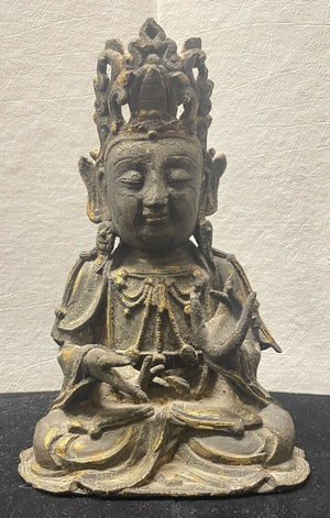 17th C. Chinese Gilt Bronze Quanyin Statue