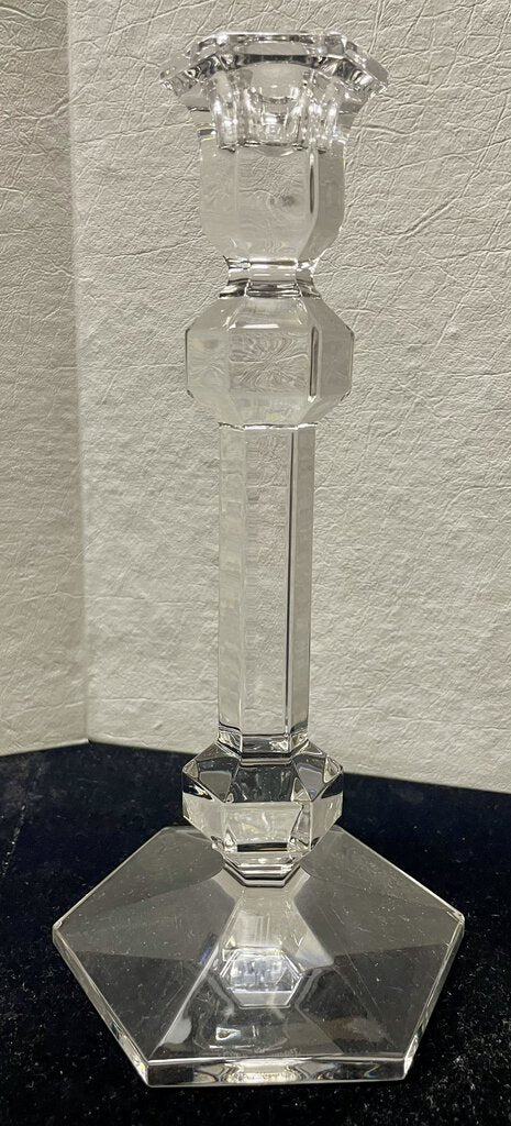 Vintage Val St. Lambert Gardenia Crystal Candle Stick Holders (PAIR)