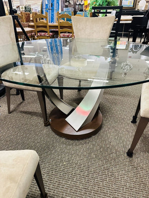 Tangent 54" Round Glass Top Table MSRP $2500