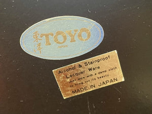 Toyo Japanese Round Black Cherry Lacquer Serving Trayed