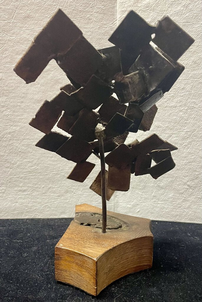 Abstract Brutalist Style Metal Sculpture Artist Unknown Untitled