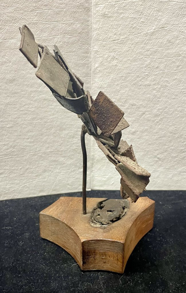 Abstract Brutalist Style Metal Sculpture Artist Unknown Untitled