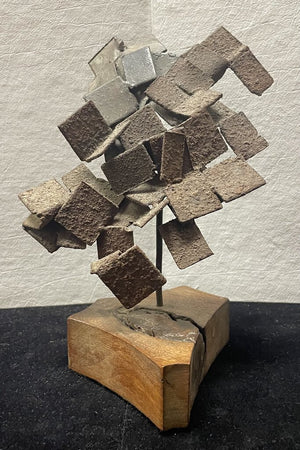 Abstract Brutalist Style Metal Sculpture Artist Unknown Untitled