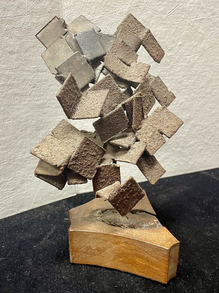 Abstract Brutalist Style Metal Sculpture Artist Unknown Untitled