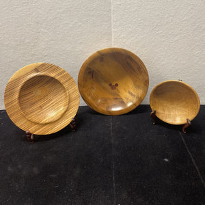 Rex Corbin Myrtle, Zebra, Purple Heart Wood Hand Turned Bowl Set (3 Piece)