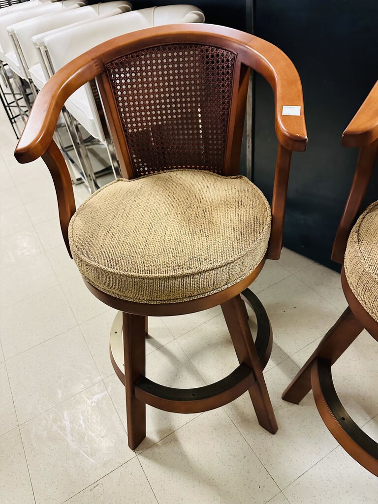 Cane Swivel Bar Stools (pair)