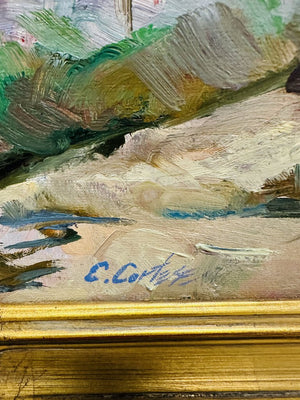 Baccara Beach House Oil painting by by c. cortez by Miss Daisy's Consignment & Auction House