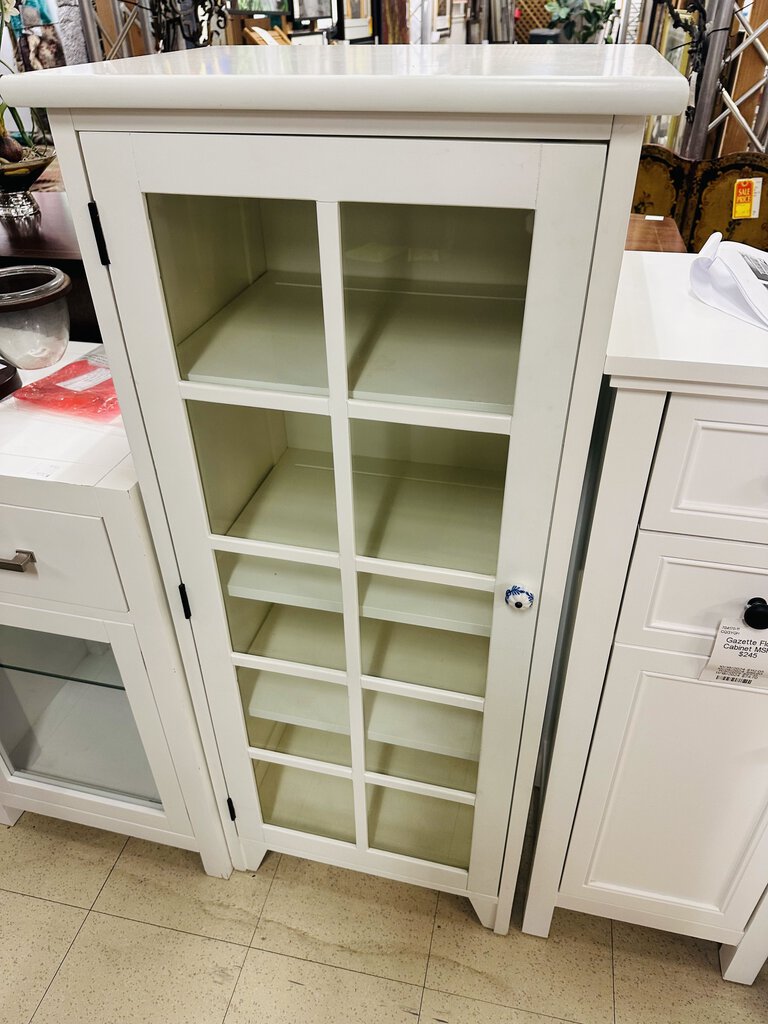 White Glass Door Wall Cabinet 22x17x51