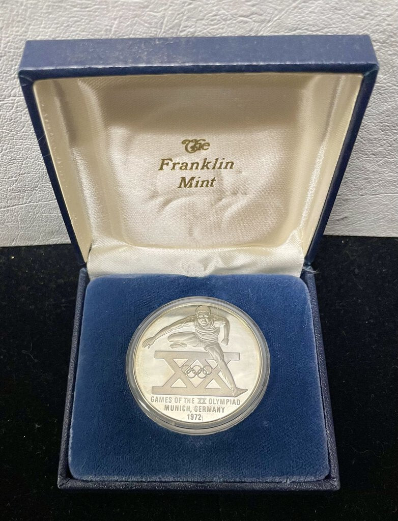 Franklin Mint 1972 XX Olympic Games Commemorative Silver Coin