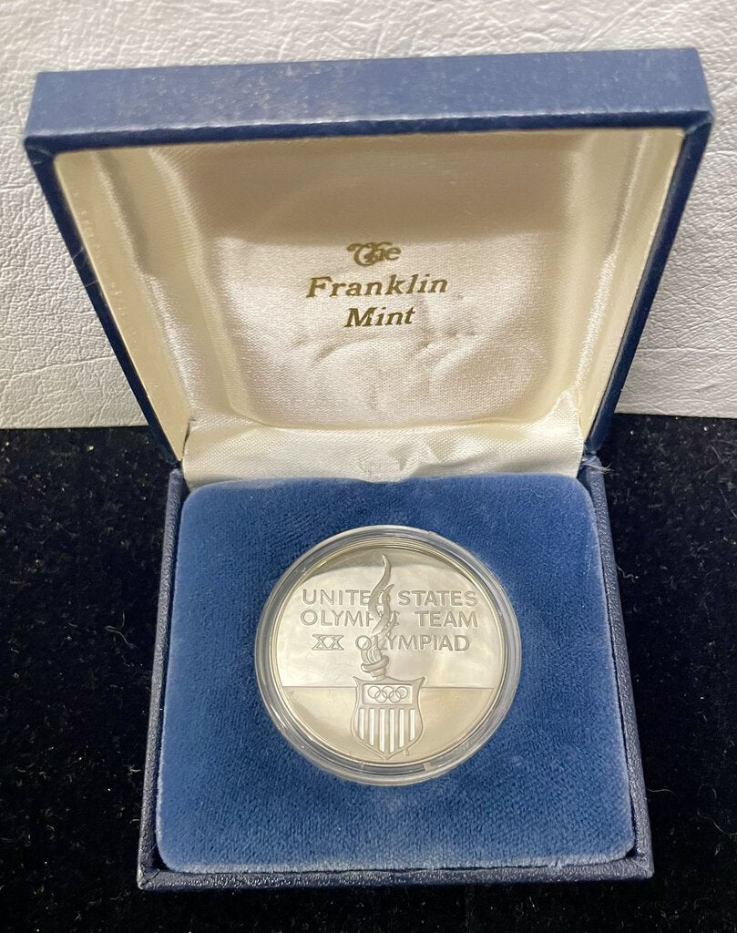 Franklin Mint 1972 XX Olympic Games Commemorative Silver Coin