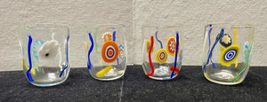 Laguna-B Italian Murano Blown Glass 6oz. Fantasia Set (4 PCS)