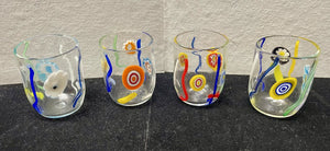 Laguna-B Italian Murano Blown Glass 6oz. Fantasia Set (4 PCS)