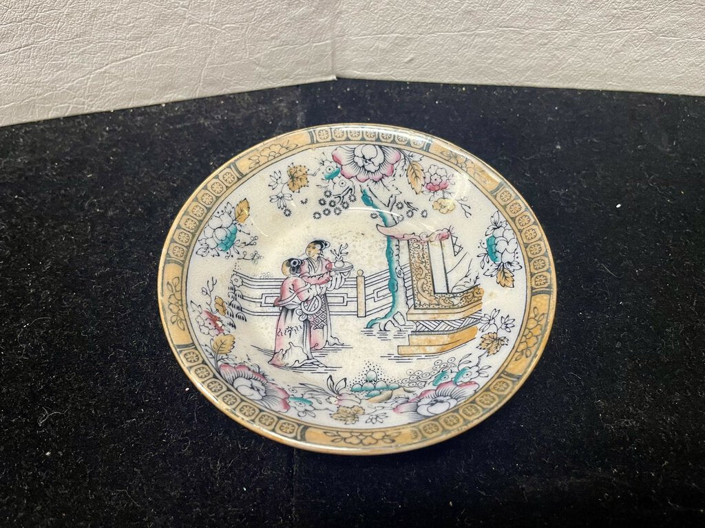 L 19th C. BW and C English Porcelain Tea House Pattern