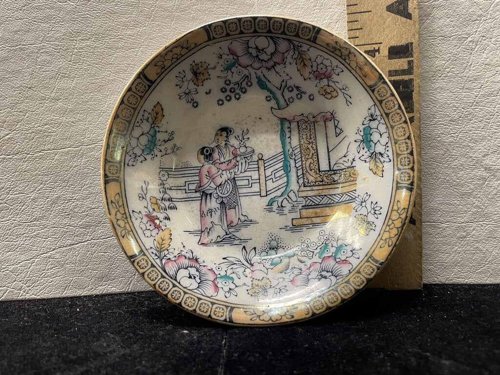 L 19th C. BW and C English Porcelain Tea House Pattern