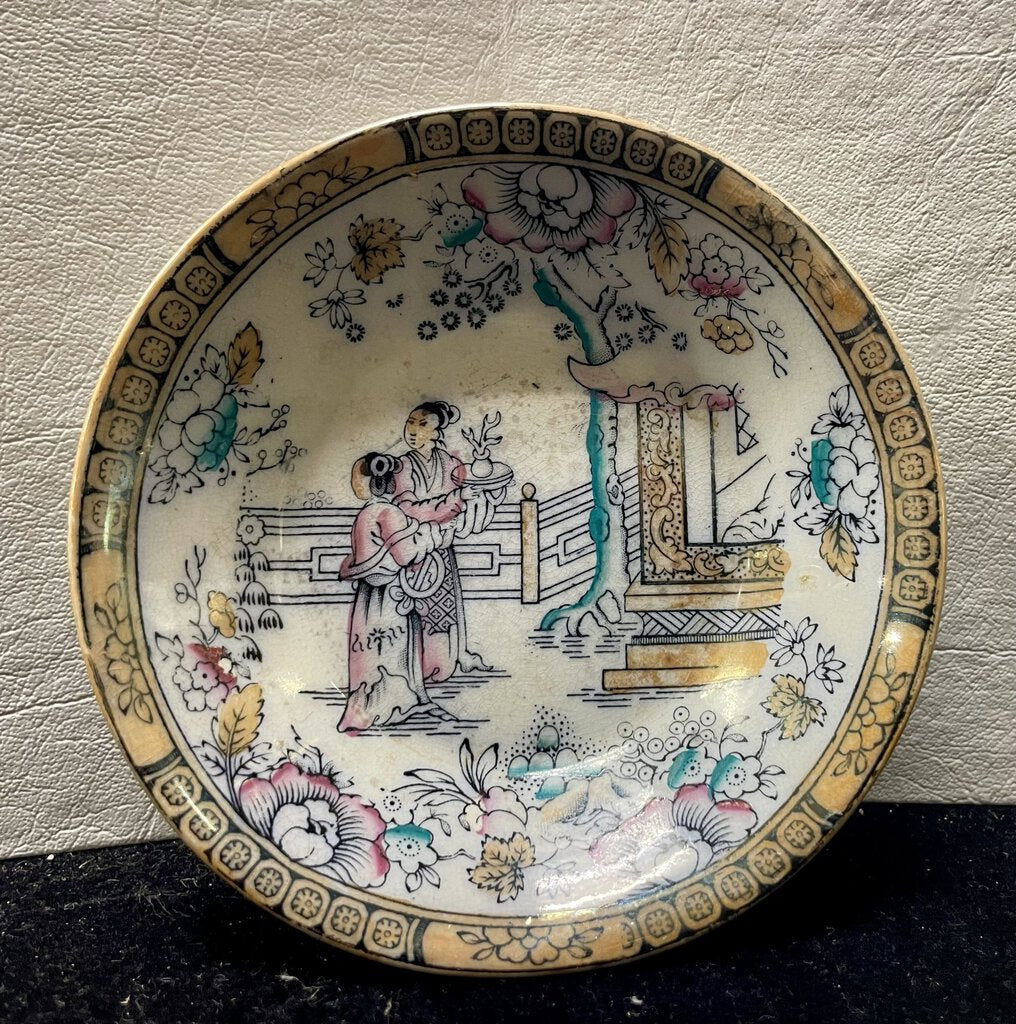 L 19th C. BW and C English Porcelain Tea House Pattern