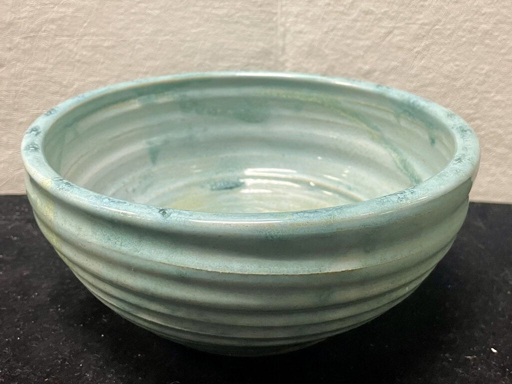 Blue Green Terracotta Bowl 8"