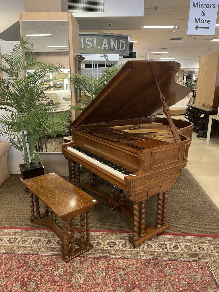 The Apollo Piano Company Tiger Oak Baby Grand Player Piano