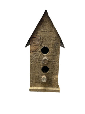 Folk Art Craft Home Made Bird House 9.75" by Miss Daisy's Consignment & Auction House