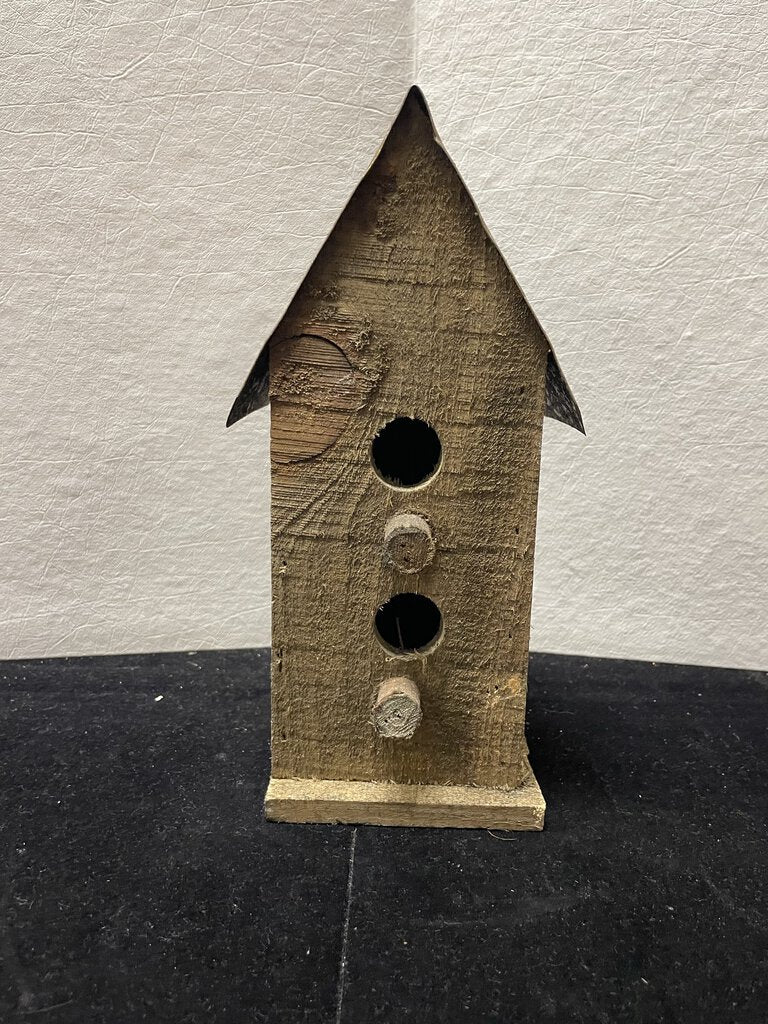 Folk Art Craft Home Made Bird House 9.75"