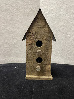 Folk Art Craft Home Made Bird House 9.75"