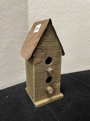 Folk Art Craft Home Made Bird House 9.75"