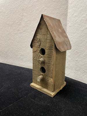 Folk Art Craft Home Made Bird House 9.75"