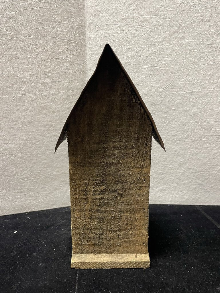 Folk Art Craft Home Made Bird House 9.75"