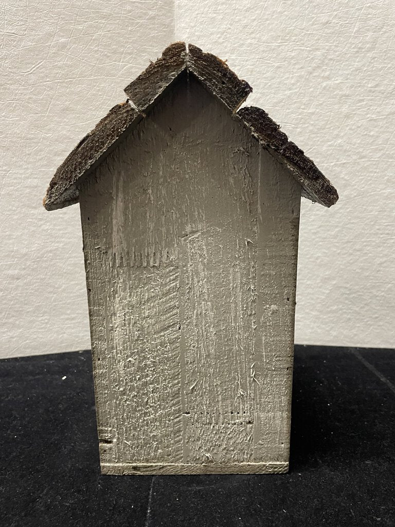 Folk Art Craft Home Made Bird House 10.6" Tree Bark Roof