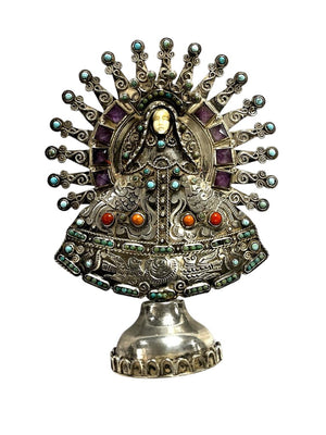 Matilde Sterling Amethyst Turquoise Coral Sculpture MATL by Miss Daisy's Consignment & Auction House