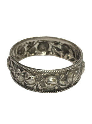 Spanish AG Silver Pomegranate Design Bangle Bracelet