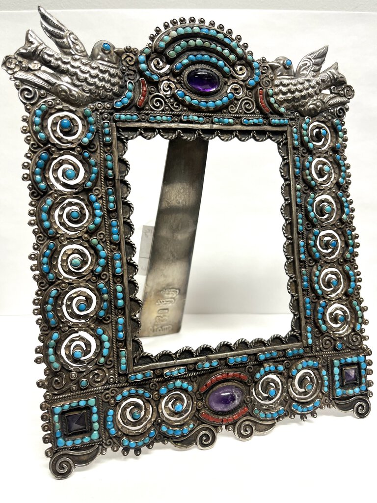 Matilde Mexico MATL Silver Turquoise Coral & Amethyst Frame