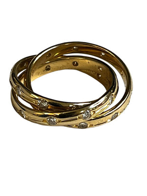 14k Gold & Diamond Rolling Ring