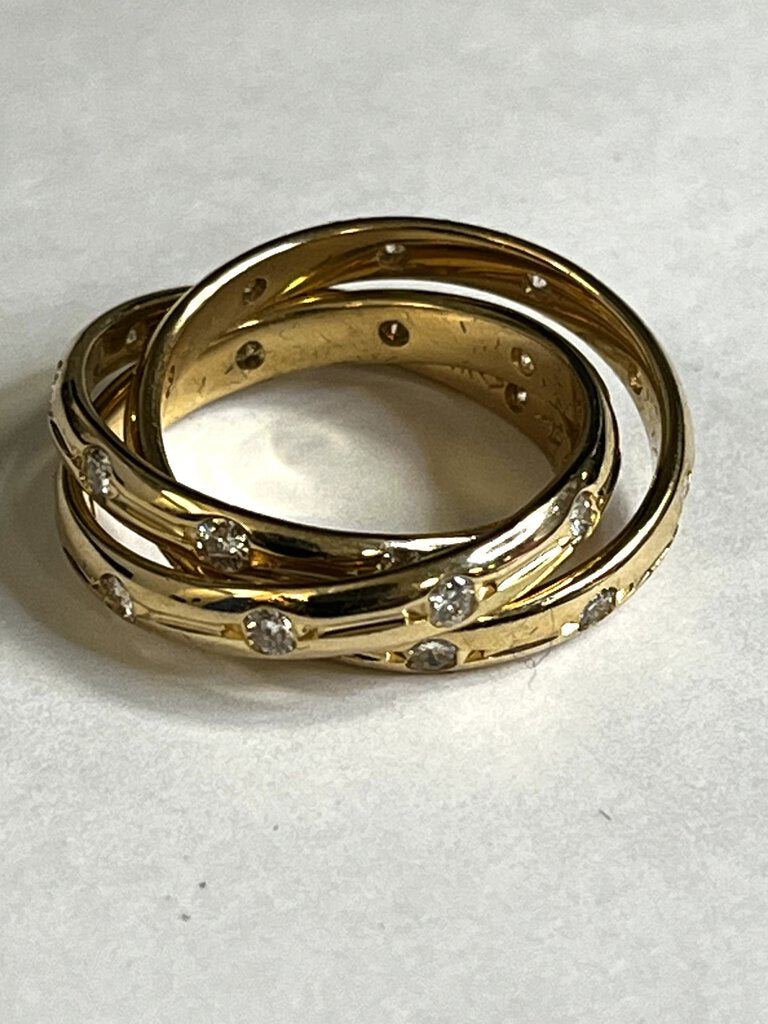 14k Gold & Diamond Rolling Ring