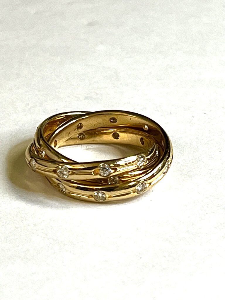 14k Gold & Diamond Rolling Ring