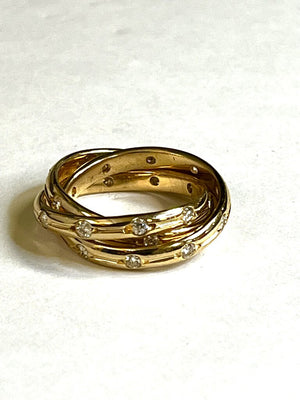 14k Gold & Diamond Rolling Ring