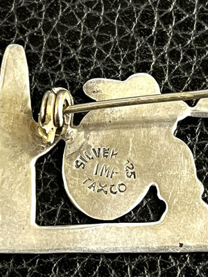 Sterling Silver Siesta Scene Brooch Taxco Mexico