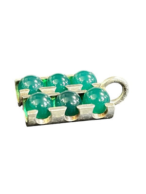 Sterling Chrysoprase Double Row Pendant