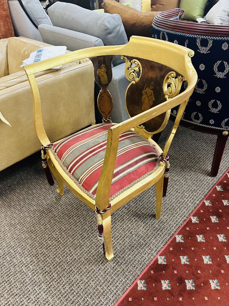 Late 19th Century French Louis XV Style Gilt Parlor Chair