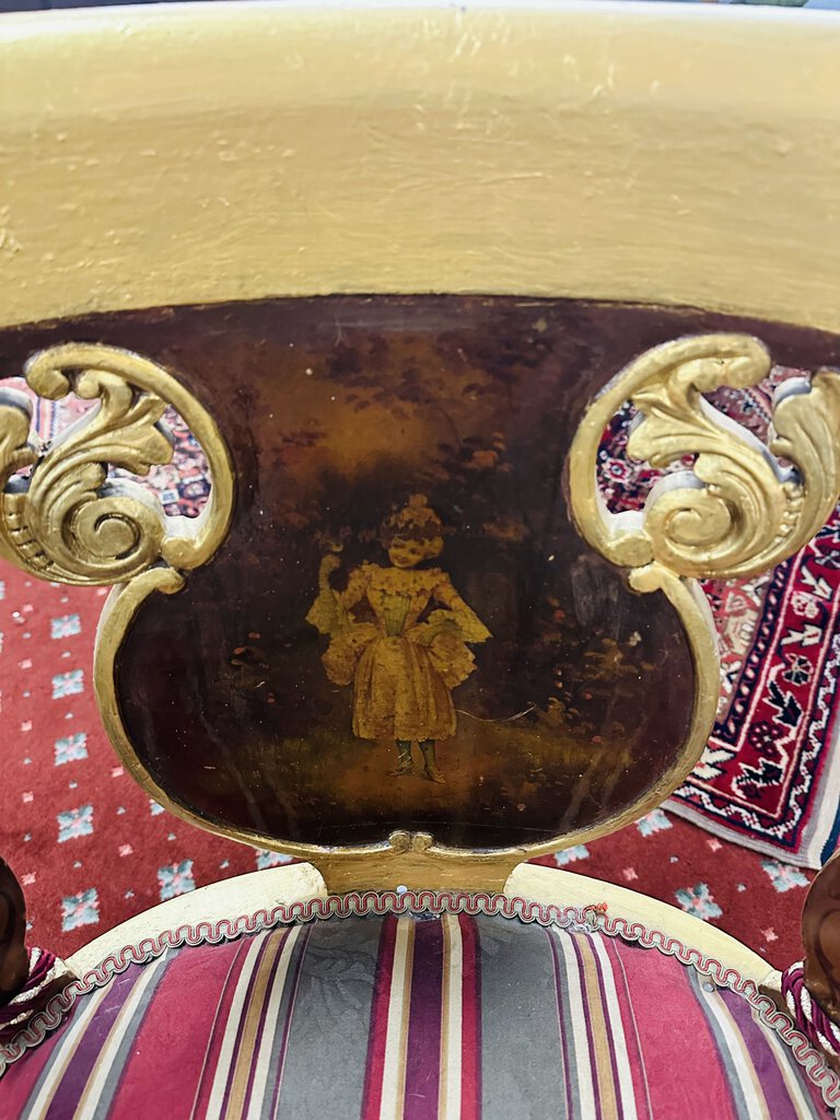 Late 19th Century French Louis XV Style Gilt Parlor Chair